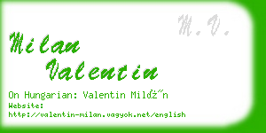 milan valentin business card